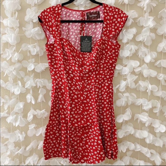 REFORMATION Cheri Minidress. Red - Picture 5 of 7